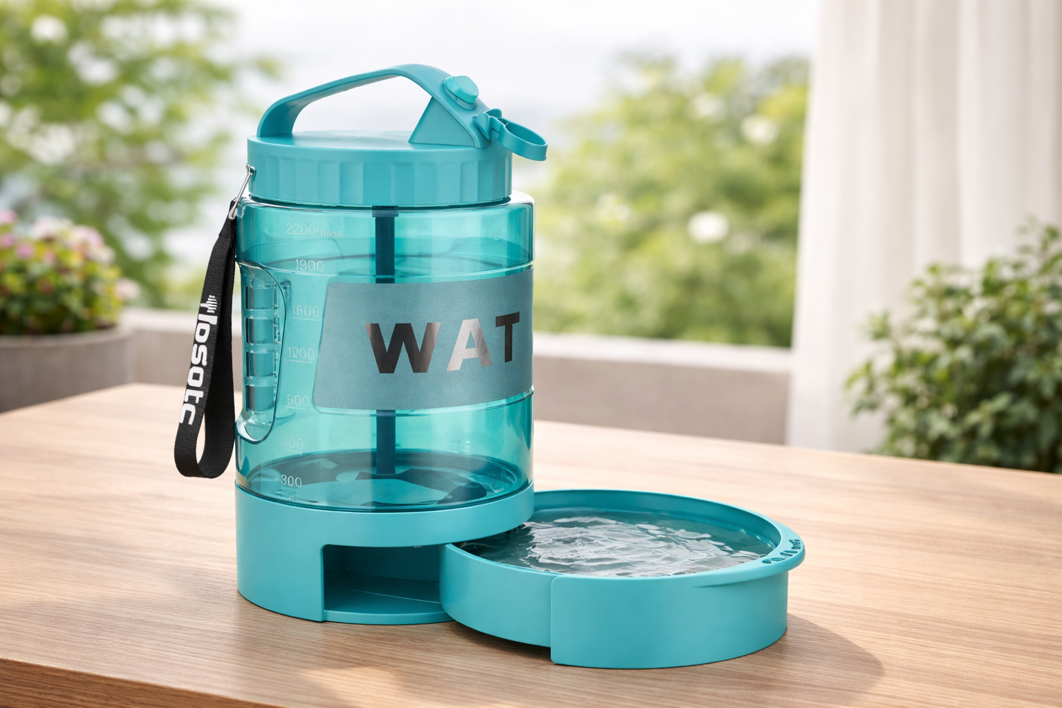 Bouteille d’eau avec bol intégré pour chien – 2,2L