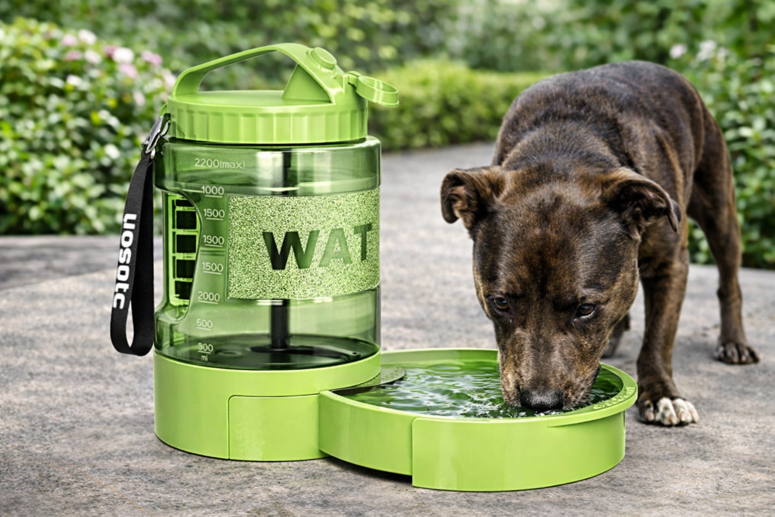 Bouteille d’eau avec bol intégré pour chien – 2,2L