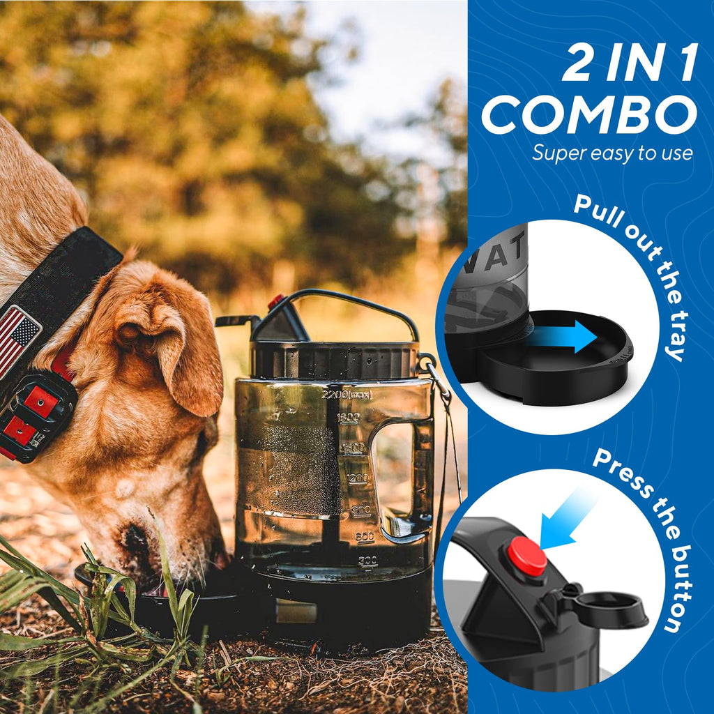 Bouteille d’eau avec bol intégré pour chien – 2,2L