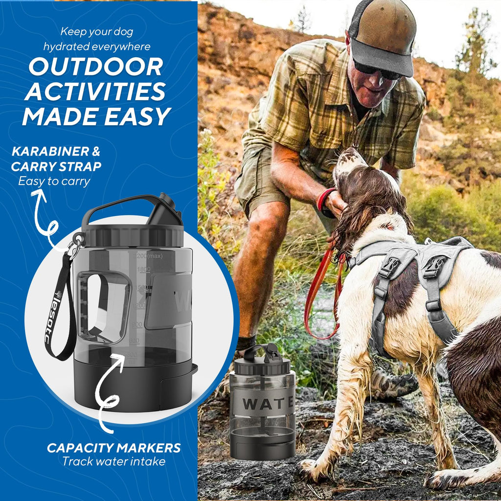 Bouteille d’eau avec bol intégré pour chien – 2,2L