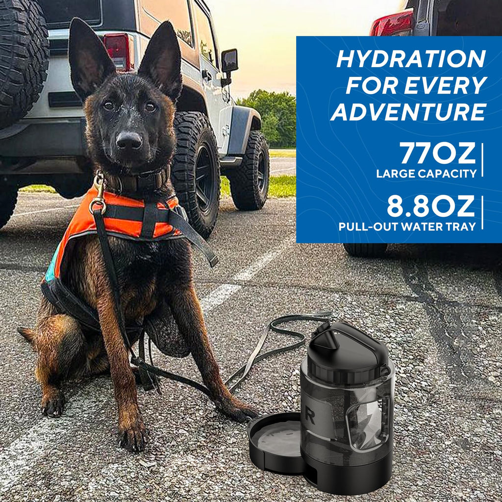 Bouteille d’eau avec bol intégré pour chien – 2,2L