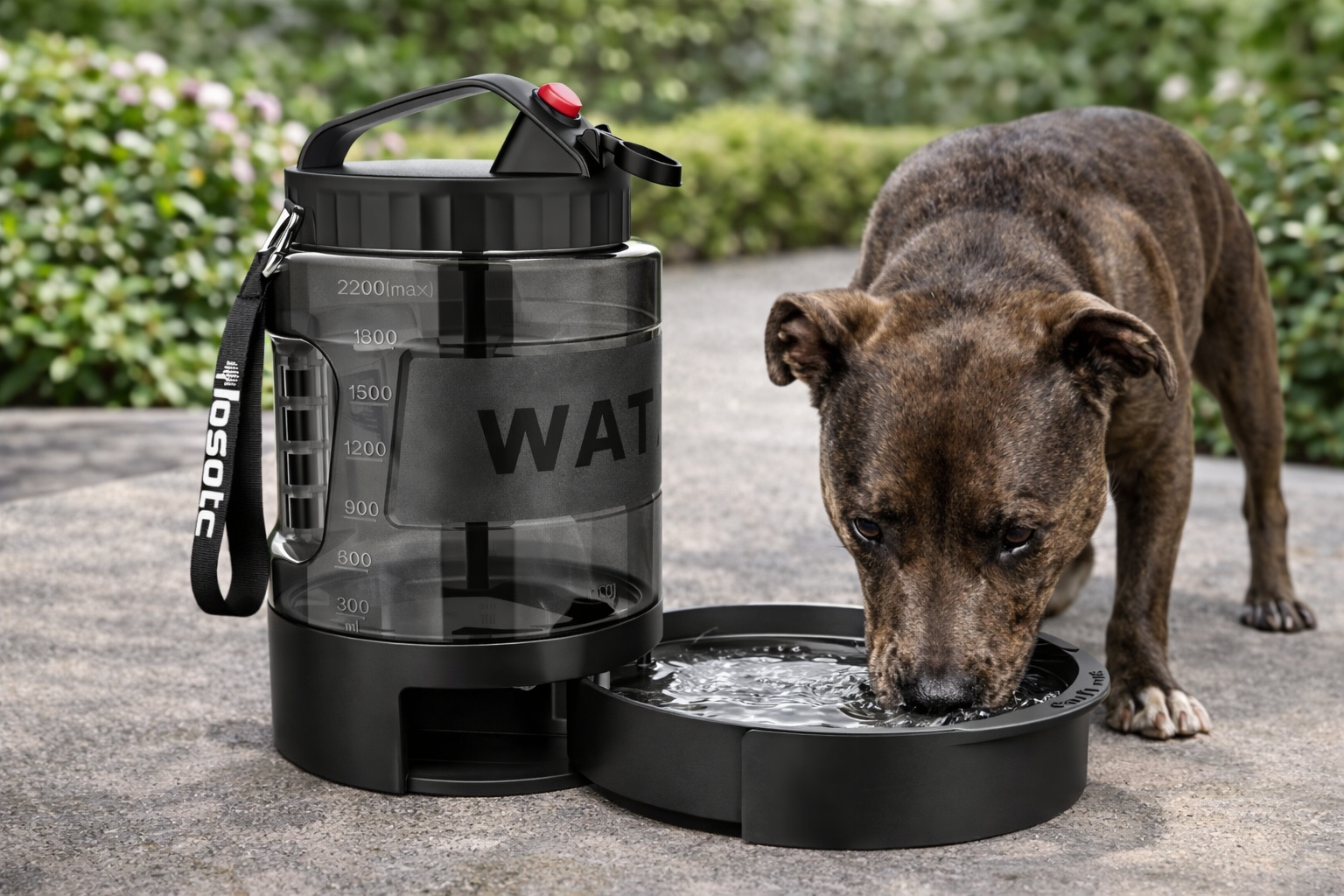 Bouteille d’eau avec bol intégré pour chien – 2,2L